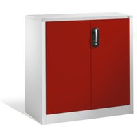 C+P Akten-Sideboard Acurado mit Drehtüren, 2 Ordnerhöhen, H1000xB930xT500mm Front Rubinrot Korpus Lichtgrau von C + P Möbelsysteme