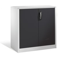 C+P Akten-Sideboard Acurado mit Drehtüren, 2 Ordnerhöhen, H1000xB930xT500mm Front Schwarzgrau Korpus Lichtgrau von C + P Möbelsysteme
