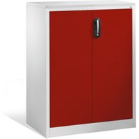 C+P Akten-Sideboard Acurado mit Drehtüren, 3 Ordnerhöhen, H1200xB930xT500mm Front Rubinrot Korpus Lichtgrau von C + P Möbelsysteme