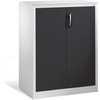 C+P Akten-Sideboard Acurado mit Drehtüren, 3 Ordnerhöhen, H1200xB930xT500mm Front Schwarzgrau Korpus Lichtgrau von C + P Möbelsysteme