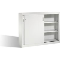 C+P Akten-Sideboard Acurado mit Schiebetüren, 2 x 3 Ordnerhöhen, H1200xB1600xT400mm Front Lichtgrau Korpus Lichtgrau von C + P Möbelsysteme