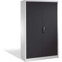 C+P Aktenschrank Acurado mit Drehtüren, 5 Ordnerhöhen, H1950xB1200xT400mm Front Schwarzgrau Korpus Lichtgrau von C + P Möbelsysteme