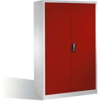 C+P Aktenschrank Acurado mit Drehtüren, 5 Ordnerhöhen, H1950xB1200xT600mm Front Rubinrot Korpus Lichtgrau von C + P Möbelsysteme