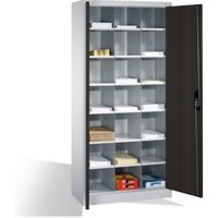 C+P Aktenschrank Acurado mit Drehtüren, innen 21 Gefache, H1950xB930xT400mm Front Schwarzgrau Korpus Lichtgrau von C + P Möbelsysteme