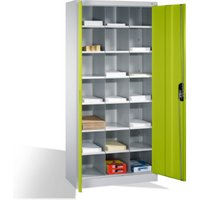 C+P Aktenschrank Acurado mit Drehtüren, innen 21 Gefache, H1950xB930xT400mm Front Viridingrün Korpus Lichtgrau von C + P Möbelsysteme