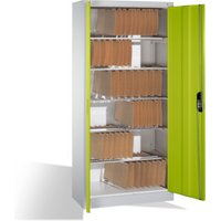 C+P Aktenschrank Acurado mit Drehtüren, innen 6 Pendelstangen, H1950xB930xT400mm Farbe Front Viridingrün von C + P Möbelsysteme