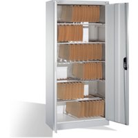 C+P Aktenschrank Acurado mit Drehtüren, innen 6 Pendelstangen, H1950xB930xT400mm Front Lichtgrau von C + P Möbelsysteme