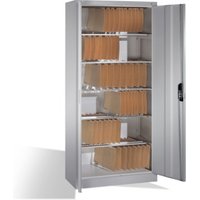 C+P Aktenschrank Acurado mit Drehtüren, innen 6 Pendelstangen, H1950xB930xT400mm Front Weißaluminium von C + P Möbelsysteme