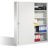 C+P Aktenschrank Acurado mit Schiebetüren, 2 x 5 Ordnerhöhen, H1950xB1600xT400mm Front Lichtgrau Korpus Lichtgrau von C + P Möbelsysteme