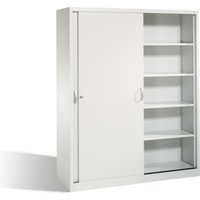 C+P Aktenschrank Acurado mit Schiebetüren, 2 x 5 Ordnerhöhen, H1950xB1600xT500mm Front Lichtgrau Korpus Lichtgrau von C + P Möbelsysteme