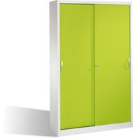 C+P Aktenschrank Acurado mit Schiebetüren, 5 Ordnerhöhen, H1950xB1200xT400mm Front Viridingrün Korpus Lichtgrau von C + P Möbelsysteme