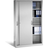 C+P Aktenschrank Acurado mit Schiebetüren, 5 Ordnerhöhen, H1950xB1200xT400mm Weißaluminium von C + P Möbelsysteme