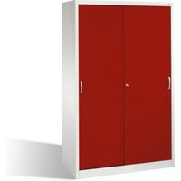 C+P Aktenschrank Acurado mit Schiebetüren, 5 Ordnerhöhen, H1950xB1200xT500mm Front Rubinrot Korpus Lichtgrau von C + P Möbelsysteme