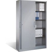 C+P Aktenschrank Asisto mit Schiebetüren, 5 Ordnerhöhen, H1980xB1200xT435mm Weißaluminium von C + P Möbelsysteme