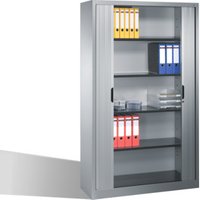 C+P Aktenschrank Omnispace mit Rollladen, 5 Ordnerhöhen, H1980xB1200xT420mm Weißaluminium von C + P Möbelsysteme