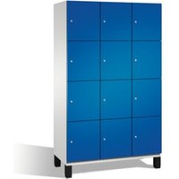 C+P Fächerschrank Cambio auf Füßen, 12 Fächer, H1980xB1200xT525mm Front Enzianblau Korpus Lichtgrau von C + P Möbelsysteme