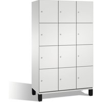 C+P Fächerschrank Cambio auf Füßen, 12 Fächer, H1980xB1200xT525mm Front Lichtgrau Korpus Lichtgrau von C + P Möbelsysteme