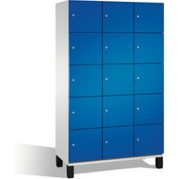 C+P Fächerschrank Cambio auf Füßen, 15 Fächer, H1980xB1200xT525mm Front Enzianblau Korpus Lichtgrau von C + P Möbelsysteme