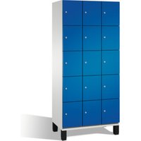 C+P Fächerschrank Cambio auf Füßen, 15 Fächer, H1980xB900xT525mm Front Enzianblau Korpus Lichtgrau von C + P Möbelsysteme