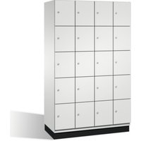 C+P Fächerschrank Cambio auf Sockel, 20 Fächer, H1950xB1200xT525mm Front Lichtgrau Korpus Lichtgrau von C + P Möbelsysteme