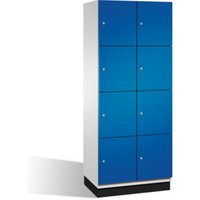 C+P Fächerschrank Cambio auf Sockel, 8 Fächer, H1950xB800xT525mm Front Enzianblau Korpus Lichtgrau von C + P Möbelsysteme