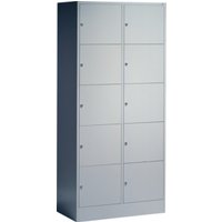 C+P Fächerschrank auf Sockel, 10 Fächer, H1950xB900xT480mm Front Lichtgrau Korpus Lichtgrau von C + P Möbelsysteme