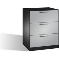 C+P Hängeregistraturschrank Asisto DIN A4, 3 Schubladen, zweibahnig Front Weißaluminium Korpus Schwarzgrau C+P Hängeregistraturschrank Asisto DIN A4, 3 Schubladen, zweibahnig Front Weißaluminium Korpus Schwarzgrau von C + P Möbelsysteme