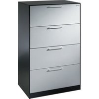 C+P Hängeregistraturschrank Asisto DIN A4, 4 Schubladen, zweibahnig Front Weißaluminium Korpus Schwarzgrau C+P Hängeregistraturschrank Asisto DIN A4, 4 Schubladen, zweibahnig Front Weißaluminium Korpus Schwarzgrau von C + P Möbelsysteme