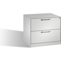 C+P Hängeregistraturschrank Asisto für Hängehefter DIN A4, 2 Schubladen, zweibahnig Front Lichtgrau Korpus Lichtgrau von C + P Möbelsysteme