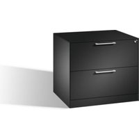 C+P Hängeregistraturschrank Asisto für Hängehefter DIN A4, 2 Schubladen, zweibahnig Schwarzgrau von C + P Möbelsysteme