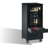 C+P Kühlschrank-Caddy Asisto für Cappuccino- und Lungo-Tassen, H1150xB500xT600mm Schwarzgrau von C + P Möbelsysteme