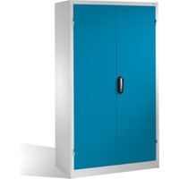 C+P Magazinschrank mit 106 Sichtlagerkästen, H1950xB1100xT535mm Front Lichtblau Korpus Lichtgrau von C + P Möbelsysteme