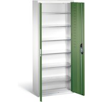 C+P Magazinschrank mit 6 Böden zur Aufnahme von Sichtlagerkästen, H1690xB700xT300mm Front Resedagrün Korpus Lichtgrau von C + P Möbelsysteme