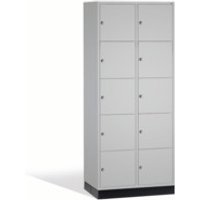 C+P Schließfachschrank Intro XL, 10 Fächer, H1950xB820xT600mm Front Lichtgrau Korpus Lichtgrau von C + P Möbelsysteme