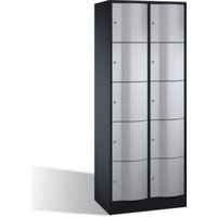 C+P Schließfachschrank Resisto, 10 Fächer, H1950xB770xT540mm Front Weißaluminium Korpus Schwarzgrau C+P Schließfachschrank Resisto, 10 Fächer, H1950xB770xT540mm Front Weißaluminium Korpus Schwarzgrau von C + P Möbelsysteme