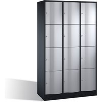 C+P Schließfachschrank Resisto, 12 Fächer, H1950xB1150xT540mm Front Weißaluminium Korpus Schwarzgrau C+P Schließfachschrank Resisto, 12 Fächer, H1950xB1150xT540mm Front Weißaluminium Korpus Schwarzgrau von C + P Möbelsysteme