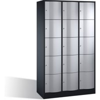 C+P Schließfachschrank Resisto, 15 Fächer, H1950xB1150xT540mm Front Weißaluminium Korpus Schwarzgrau C+P Schließfachschrank Resisto, 15 Fächer, H1950xB1150xT540mm Front Weißaluminium Korpus Schwarzgrau von C + P Möbelsysteme