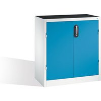 C+P Schwerlast-Beistellschrank mit Drehtüren, innen 1 Boden, H1000xB930xT500mm Front Lichtblau Korpus Lichtgrau von C + P Möbelsysteme