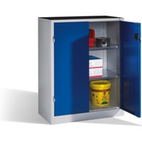 C+P Schwerlast-Beistellschrank mit Drehtüren, innen 2 Böden, H1200xB930xT500mm Front Enzianblau Korpus Lichtgrau von C + P Möbelsysteme