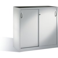 C+P Schwerlast-Beistellschrank mit Schiebetüren, 2 Böden, H1200xB1200xT500mm Front Lichtgrau Korpus Lichtgrau von C + P Möbelsysteme