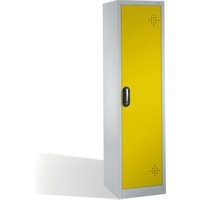 C+P Umweltschrank mit Drehtür, 4 Polyethylen-Wannen, H1950xB500xT500mm Front Verkehrsgelb Korpus Lichtgrau von C + P Möbelsysteme