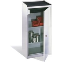 C+P Werkzeug-Beistellschrank mit Drehtür, 2 Böden und Schublade, H1020xB500xT500mm Front Lichtgrau Korpus Lichtgrau von C + P Möbelsysteme