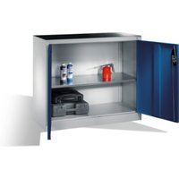 C+P Werkzeug-Beistellschrank mit Drehtüren, innen 1 Boden, H1000xB1200xT400mm Front Enzianblau Korpus Lichtgrau von C + P Möbelsysteme