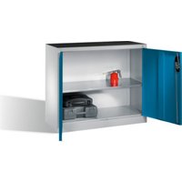 C+P Werkzeug-Beistellschrank mit Drehtüren, innen 1 Boden, H1000xB1200xT500mm Front Lichtblau Korpus Lichtgrau von C + P Möbelsysteme