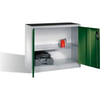 C+P Werkzeug-Beistellschrank mit Drehtüren, innen 1 Boden, H1000xB1200xT500mm Front Resedagrün Korpus Lichtgrau von C + P Möbelsysteme