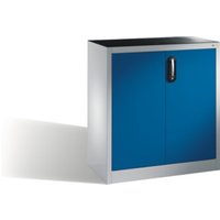 C+P Werkzeug-Beistellschrank mit Drehtüren, innen 1 Boden, H1000xB930xT400mm Front Enzianblau Korpus Lichtgrau von C + P Möbelsysteme