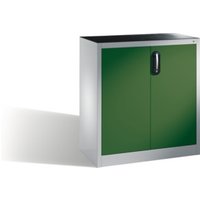 C+P Werkzeug-Beistellschrank mit Drehtüren, innen 1 Boden, H1000xB930xT400mm Front Resedagrün Korpus Lichtgrau von C + P Möbelsysteme