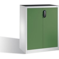 C+P Werkzeug-Beistellschrank mit Drehtüren, innen 2 Böden, H1200xB930xT500mm Front Resedagrün Korpus Lichtgrau von C + P Möbelsysteme