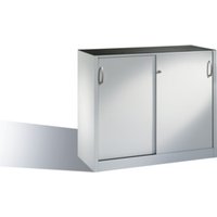 C+P Werkzeug-Beistellschrank mit Schiebetüren, innen 1 Boden, H1000xB1200xT400mm Front Lichtgrau Korpus Lichtgrau von C + P Möbelsysteme