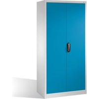 C+P Werkzeugschrank mit Drehtüren, 4 Böden und Garderobenstange, H1950xB930xT500mm Front Lichtblau Korpus Lichtgrau von C + P Möbelsysteme